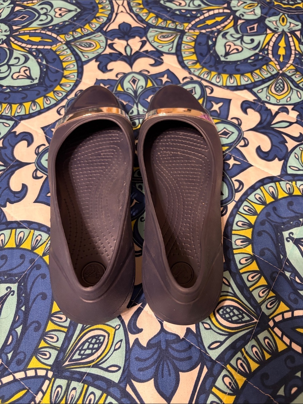Crocs navy ballet flat Slip-Ons with Silver Line Accent - Picture 3 of 5